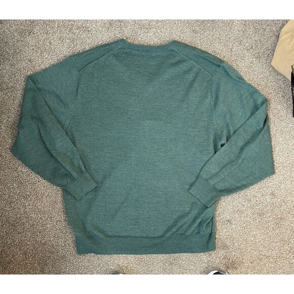 Joseph A Bank Signature Mens 100% Merino Wool V-Neck Sweater XXLarge Green XXL - Picture 2 of 9